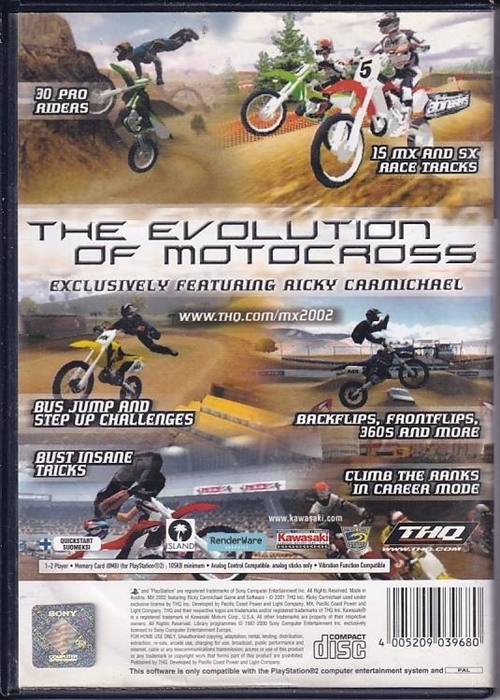 MX 2002 Featuring Ricky Carmichael - PS2 (B Grade) (Genbrug)